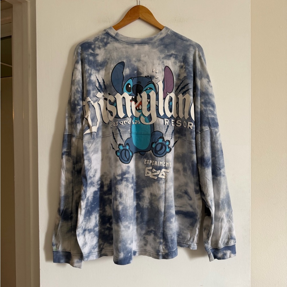 Disneyland Stitch Tie Dye Blue/White Long Sleeve Spirit Jersey size XXL - Picture 3 of 9